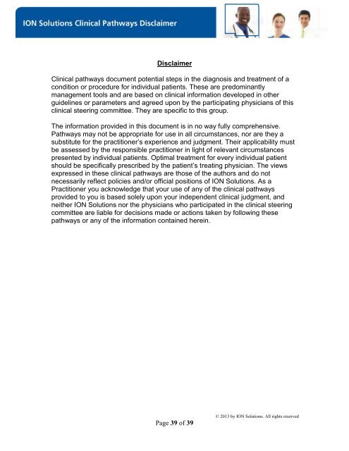 ION Breast Cancer Clinical Pathways - ION Solutions