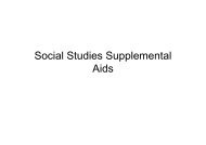 2010-11 8th grade Social Studies Supplemental Aids TEACHER INFO