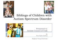 Siblings of Children with Autism - McKay School of Education ...