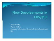 New Developments in CDS-ISIS - The National Library of Jamaica