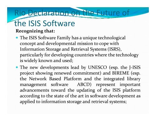 New Developments in CDS-ISIS - The National Library of Jamaica