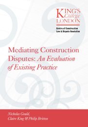 Mediating Construction Disputes: An Evaluation of Existing Practice