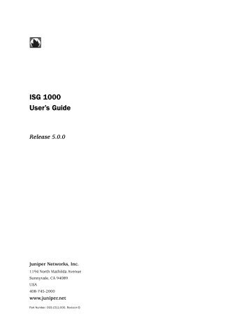 ISG 1000 Users Guide - Juniper Networks