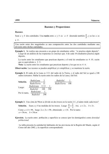 Razones y Proporciones