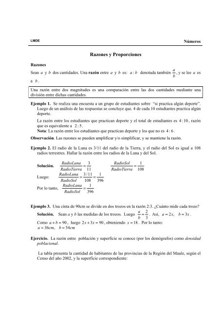 Razones y Proporciones