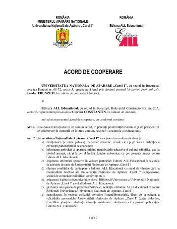 ACORD DE COOPERARE