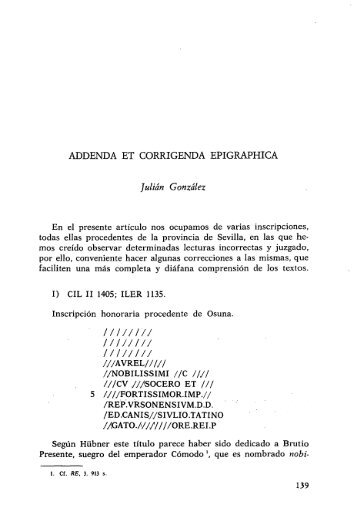 Addenda et corrigenda epigraphica
