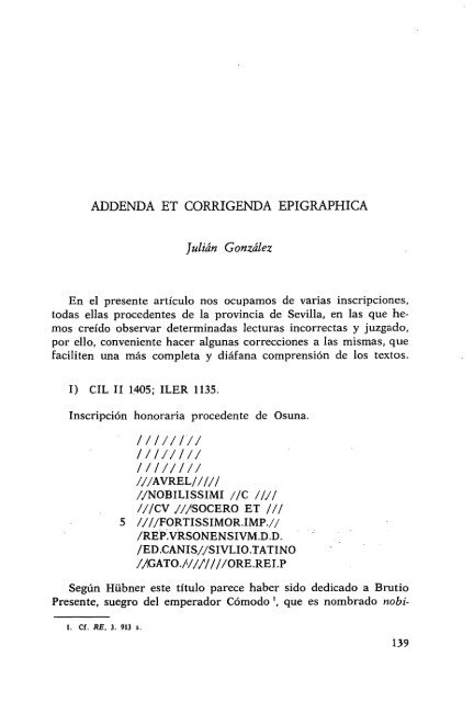 Addenda et corrigenda epigraphica