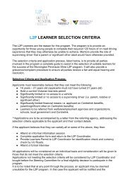 l2p learner selection criteria - Mornington Peninsula Shire Youth ...