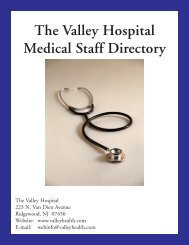 The Valley Hospital Medical Staff Directory - Valley Health System ...