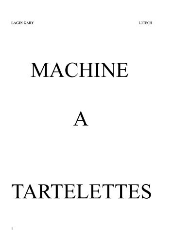 Dossier projet Machines à tartelettes.