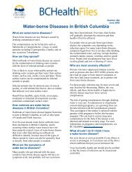 Water-borne Diseases in British Columbia - BC HealthFile #49a ...