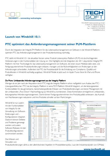 PTC optimiert das Anforderungsmanagement seiner PLM ... - Techsoft