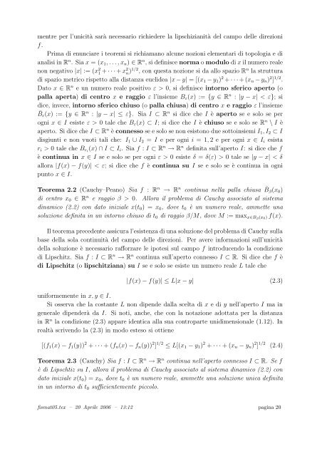 Esercizi e appunti per il corso di Fisica Matematica - Sezione di ...
