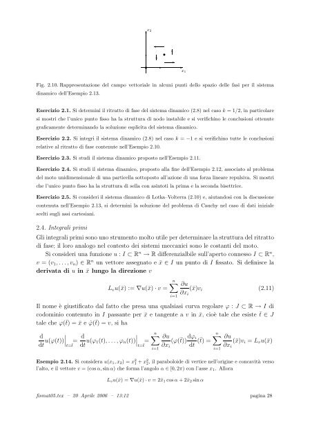 Esercizi e appunti per il corso di Fisica Matematica - Sezione di ...