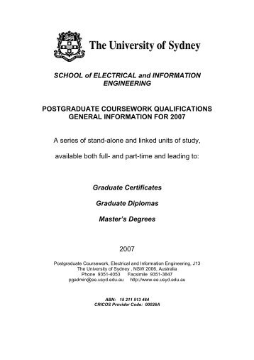 Graduate Certificates Graduate Diplomas Master's Degrees