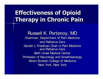 Russell K. Portenoy, MD - Department of Pain Medicine and ...