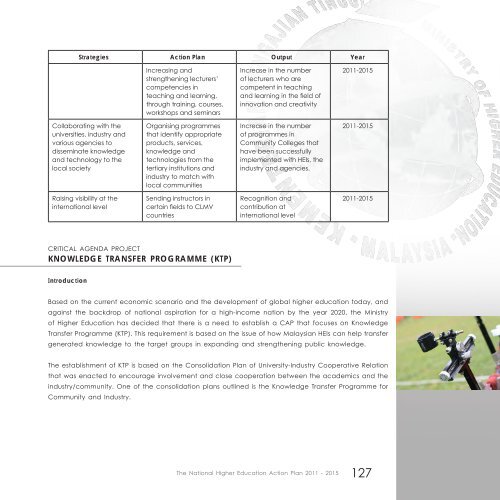 STRATEGIC PLAN - Kementerian Pengajian Tinggi