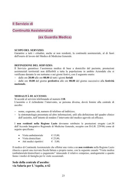 Piano Attuativo Distrettuale Distretto n. 1 - Azienda USL Rieti