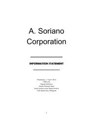 information statement - A. Soriano Corporation