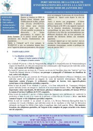 RAPPORT DE L'OBSERVATION DU MOIS DE OCTOBRE 2008