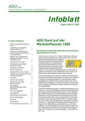 Infoblatt - ADÜ Nord