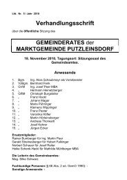 Verhandlungsschrift - Marktgemeinde Putzleinsdorf