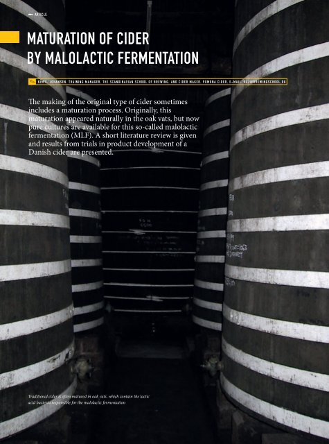 MatUratiON OF ciDer BY MalOlactic FerMeNtatiON - Scandbrewrev.dk