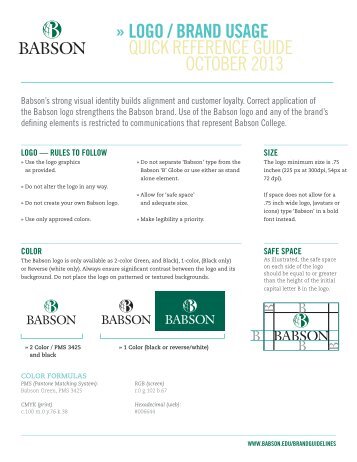 branding guidelines - Babson College