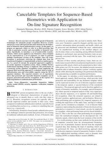 Cancelable Templates for Sequence-Based Biometrics with ... - ATVS