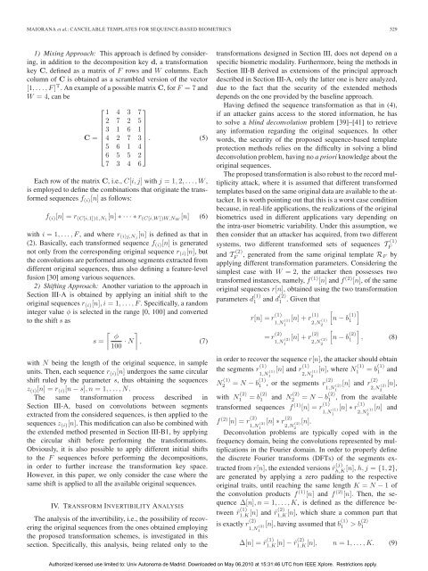 Cancelable Templates for Sequence-Based Biometrics with ... - ATVS