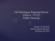 Gill-Montague Regional School District – FY 13 Public Hearing