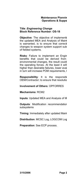 Maintenance Planning Process - Marine Corps Systems Command