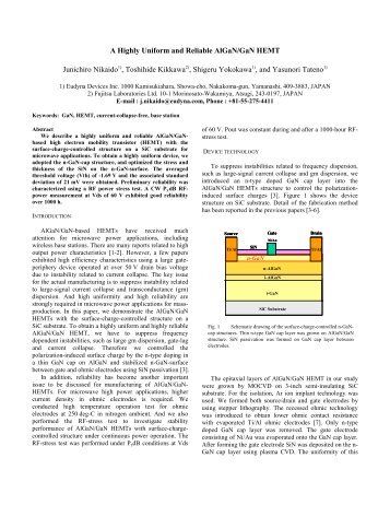 A Highly Uniform and Reliable AlGaN/GaN HEMT