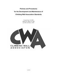 Policy for the Development and Maintenance of Climbing Wall ...