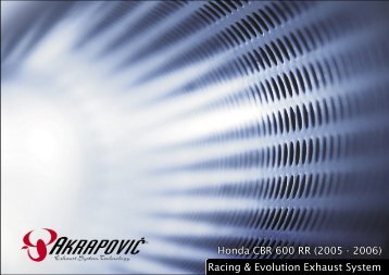 Honda CBR 600 RR (2005 - 2006) Racing & Evolution ... - Akrapovic