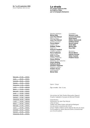 La strada - ThÃ©Ã¢tre Vidy Lausanne