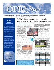 OPIC insurance wrap seals deals for U.S. small businesses