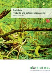 Preisliste Produkte und Befestigungssysteme