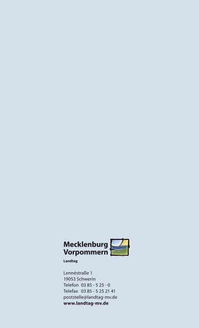 Abgeordnete und Gremien - Landtag Mecklenburg Vorpommern