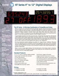 87 Series Data Sheet - Vorne Industries, Inc.