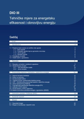 DIO III Tehničke mjere za energetsku efikasnost i obnovljivu energiju