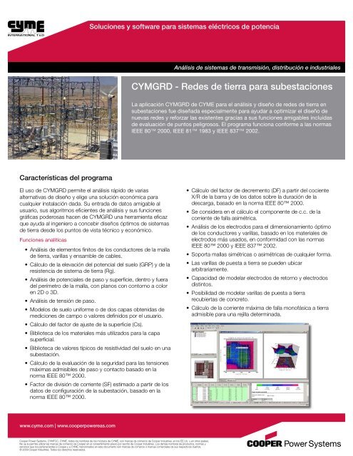 CYMGRD - Redes de tierra para subestaciones - Cyme International