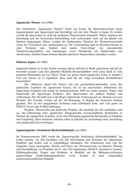 Jahresbericht 2009-Japanologie - Japanologie - Goethe-Universität