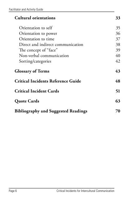 Critical Incidents for Intercultural Communication - NorQuest College