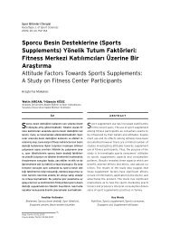 Sporcu Besin Desteklerine (Sports Supplements ... - Arastirmax