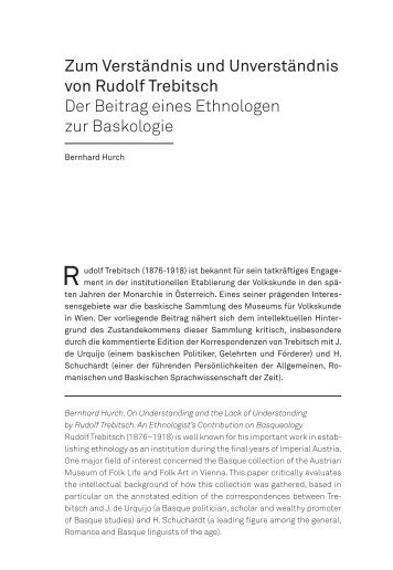 Zum Verständnis und Unverständnis von Rudolf Trebitsch Der ...