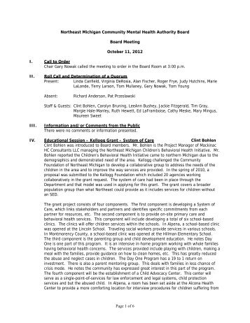Board Meeting Minutes 10-11-12 (pdf) - NEMCMH.org