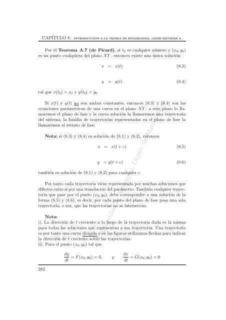 CAP´ITULO 8 INTRODUCCION A LA TEORIA DE ESTABILIDAD