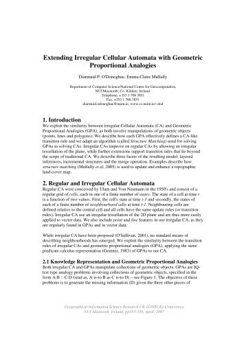 Extending Irregular Cellular Automata with Geometric - Computer ...